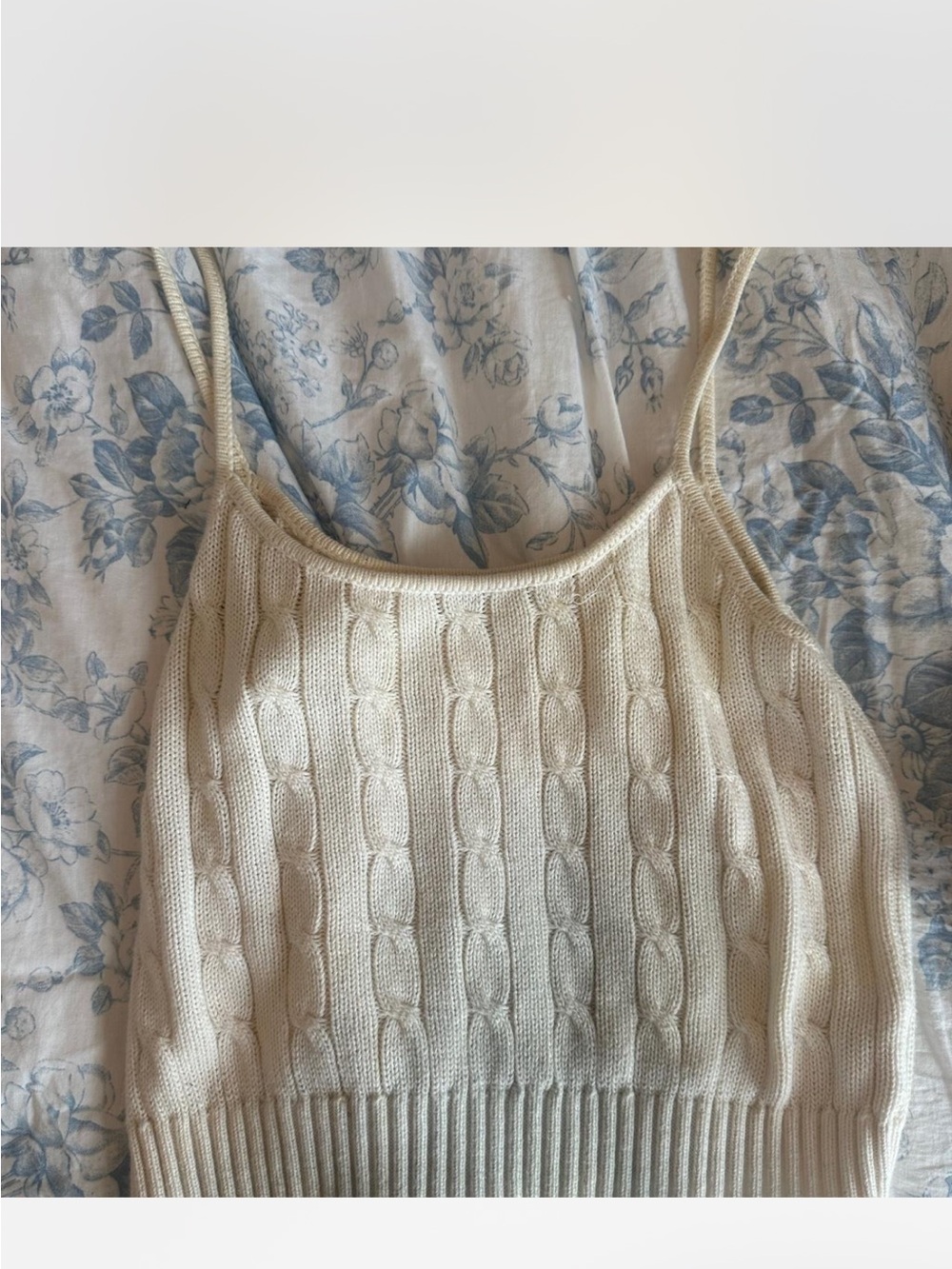 Brandy Melville Cream Cable Knit Camisole